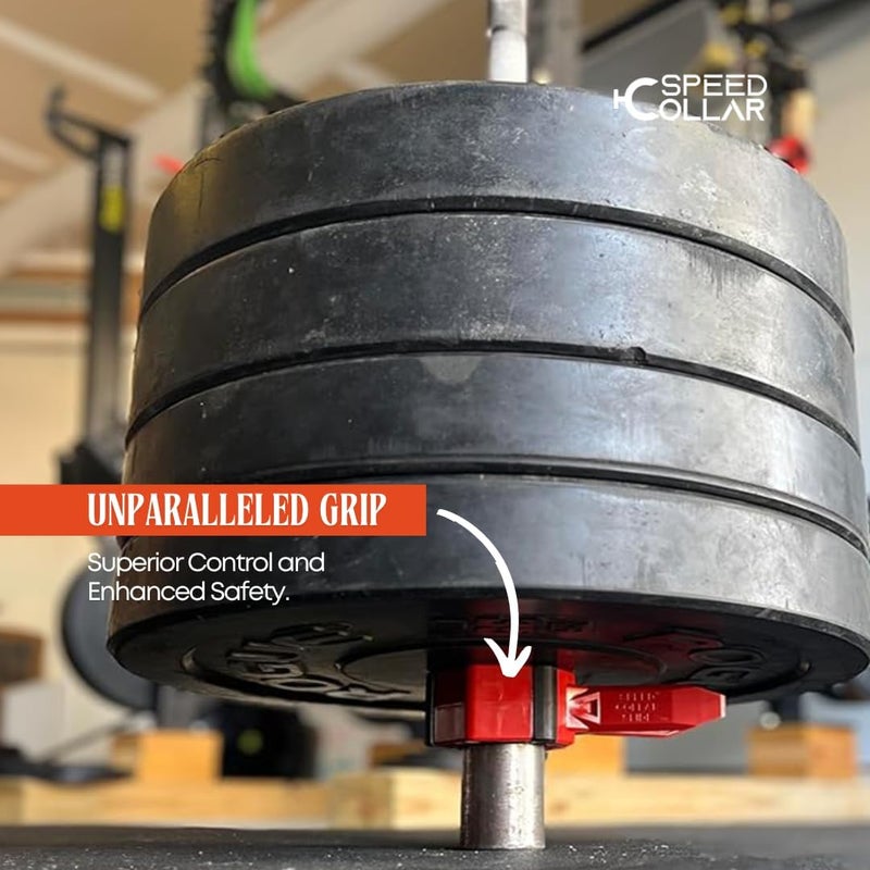 Speed Collar مشابك باربل الجيل التالي لمدربي كروس فيت، سعة وزن قصوى، أقفال بار محسّنة لرفع الأثقال الأولمبي والقوة (أحمر، مجموعة من 2 مشبك) - Image 3